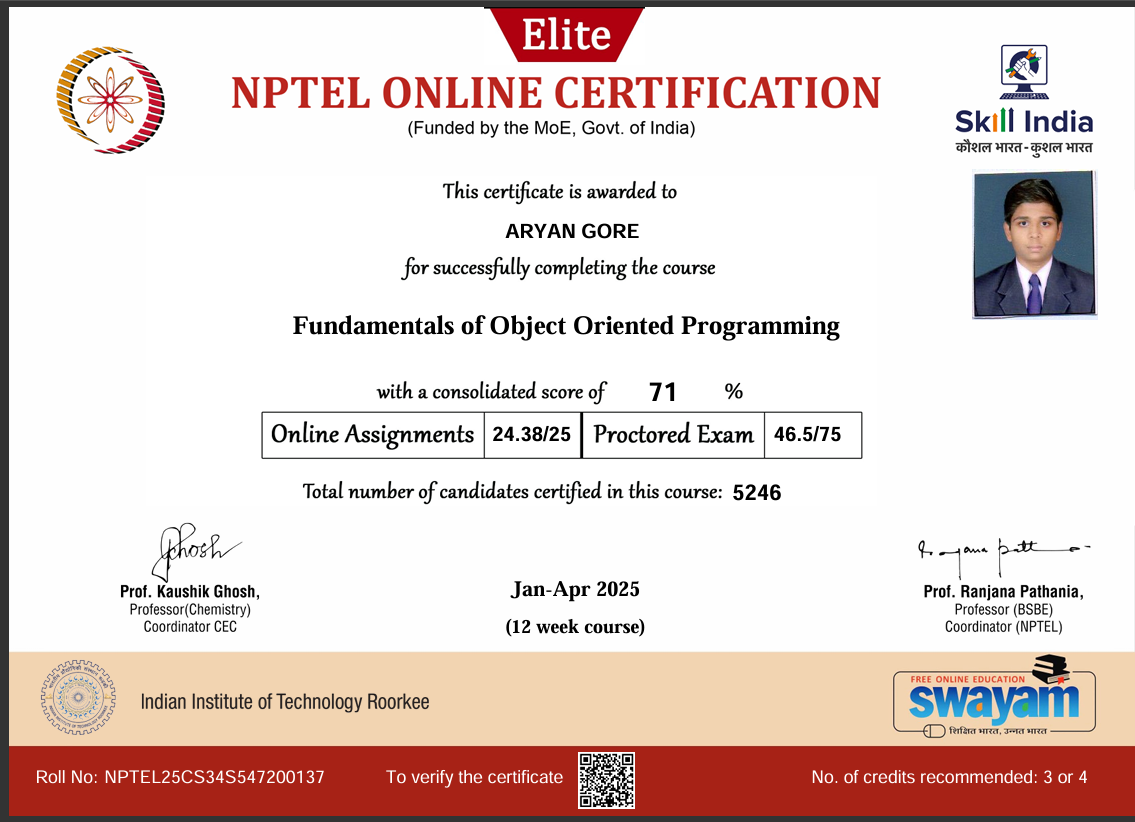 Fundamentals of Object Oriented Programming
